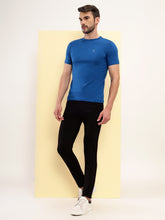 T.T. Men Slim Fit 100% Cotton Cool Round Neck Half Sleev Solid Tshirt Blue