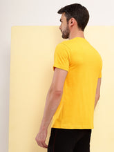 T.T. Men Eco Friendly (Cotton Rich) Recycled Fabric Solid Round Neck Regular Fit Golden Yellow