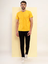 T.T. Men Eco Friendly (Cotton Rich) Recycled Fabric Solid Round Neck Regular Fit Golden Yellow