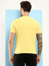 Hiflyers Men Regular Fit Polyster Pique Round Neck Half Sleev Tshirt Lemon