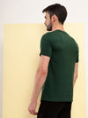 T.T. Men Eco Friendly (Cotton Rich) Recycled Fabric Solid Round Neck Regular Fit Bottle Green