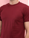 T.T. Men Eco Friendly (Cotton Rich) Recycled Fabric Solid Round Neck Regular Fit Maroon