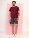 T.T. Men Eco Friendly (Cotton Rich) Recycled Fabric Solid Round Neck Regular Fit Maroon