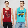 T.T. Men Cool Cotton Printed Regular Fit Round Neck Muscle Tees Pack Of 2 Blue::Maroon