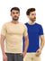 T.T. Men Slim Fit Poly Jersey Round Neck Half Sleeve T-Shirt Pack Of 2 Skin::Royal