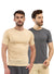 T.T. Men Slim Fit Poly Jersey Round Neck Half Sleeve T-Shirt Pack Of 2 Anthra::Skin