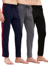 T.T. Men Regular Fit Poly Jersey Cut And Sew Trackpant Pack Of 3-Black::Grey::Navy