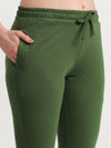 T.T. Women Regular Fit Poly Jersey Solid Capri Pack Of 3-Black-Green-Olive