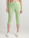 T.T. Women Regular Fit Poly Jersey Solid Capri Pack Of 2-Green-Pink