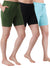 T.T. Women Regular Fit Poly Jersey Solid Short Pack Of 3-Black-Olive-Turquoise