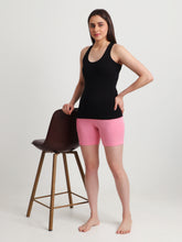 T.T. Women Regular Fit Poly Jersey Solid Short Pack Of 3-Black-Olive-Pink