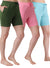 T.T. Women Regular Fit Poly Jersey Solid Short Pack Of 3-Olive-Pink-Turquoise