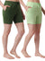 T.T. Women Regular Fit Poly Jersey Solid Short Pack Of 2-Olive-Green