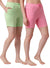 T.T. Women Regular Fit Poly Jersey Solid Short Pack Of 2-Green-Pink