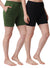 T.T. Women Regular Fit Poly Jersey Solid Short Pack Of 2-Black-Olive