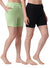 T.T. Women Regular Fit Poly Jersey Solid Short Pack Of 2-Black-Green