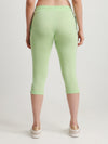 T.T. Women Regular Fit Poly Jersey Solid Capri Pack Of 3-Green-Olive-Pink