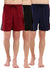 T.T. Men Regular Fit Poly Jersey Cut And Sew Bermuda Short Pack of 3-Brown-Maroon-Navy