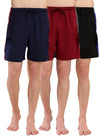 T.T. Men Regular Fit Poly Jersey Cut And Sew Bermuda Short Pack of 3-Black-Maroon-Navy