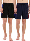 T.T. Men Regular Fit Poly Jersey Cut And Sew Bermuda Short Pack Of 2-Black-Navy