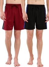 T.T. Men Regular Fit Poly Jersey Cut And Sew Bermuda Short Pack Of 2-Maroon-Black