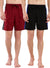 T.T. Men Regular Fit Poly Jersey Cut And Sew Bermuda Short Pack Of 2-Maroon-Black