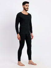 T.T. Men Regular Fit Super Soft, Super Warm Cotton Rich With Elastomeric Finish Thermal Set -Black