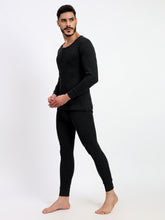 T.T. Men Regular Fit Super Soft, Super Warm Cotton Rich With Elastomeric Finish Thermal Set -Black