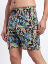 T.T. Men Regular Fit Cotton Polyster Printed Short With Zip Pocket Pack Of 1-Green