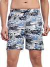 T.T. Men Regular Fit Cotton Polyster Printed Short With Zip Pocket Pack Of 1-Steel Grey