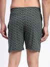 T.T. Men Regular Fit Cotton Polyster Printed Short With Zip Pocket Pack Of 1-Navy Geometric