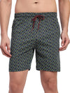 T.T. Men Regular Fit Cotton Polyster Printed Short With Zip Pocket Pack Of 1-Navy Geometric