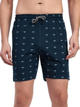 T.T. Men Regular Fit Cotton Polyster Printed Short With Zip Pocket Pack Of 1-Teal Blue