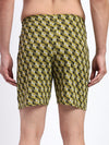 T.T. Men Regular Fit Cotton Polyster Printed Short With Zip Pocket Pack Of 1-Olive