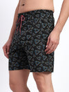 T.T. Men Regular Fit Cotton Polyster Printed Short With Zip Pocket Pack Of 1-Black Triangle