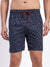 T.T. Men Regular Fit Cotton Polyster Printed Short With Zip Pocket Pack Of 1-Navy