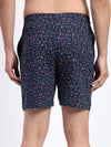 T.T. Men Regular Fit Cotton Polyster Printed Short With Zip Pocket Pack Of 1-Navy