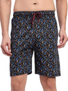 T.T. Men Regular Fit Cotton Polyster Printed Short With Zip Pocket Pack Of 1-Brown