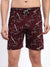 T.T. Men Regular Fit Cotton Polyster Printed Short With Zip Pocket Pack Of 1-Maroon