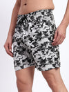 T.T. Men Regular Fit Cotton Polyster Printed Short With Zip Pocket Pack Of 1-Grey Camouflage