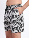 T.T. Men Regular Fit Cotton Polyster Printed Short With Zip Pocket Pack Of 1-Grey Camouflage