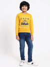 Hiflyers Boys Regular Fit | Premium Cotton Fleece |Full Sleeves|Round Neck|Trendy Winter Wear| Sweatshirts For Boys And Girls -Yellow