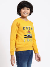 Hiflyers Boys Regular Fit | Premium Cotton Fleece |Full Sleeves|Round Neck|Trendy Winter Wear| Sweatshirts For Boys And Girls -Yellow