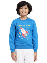 Hiflyers Boys Regular Fit | Premium Cotton Fleece |Full Sleeves|Round Neck|Trendy Winter Wear| Sweatshirts For Boys And Girls -Blue