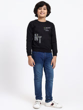 HiFlyers Boys Regular Fit | Premium Cotton Fleece |Full Sleeves|Round Neck|Trendy Winter Wear| Sweatshirts For Boys And Girls -Black