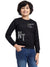 HiFlyers Boys Regular Fit | Premium Cotton Fleece |Full Sleeves|Round Neck|Trendy Winter Wear| Sweatshirts For Boys And Girls -Black