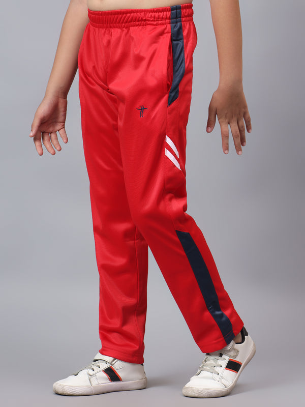 Hiflyers Kids Regular Fit |Cut And Sew Design |Sports Casual Wear| With 2 Side Pockets |Trackpant -Red