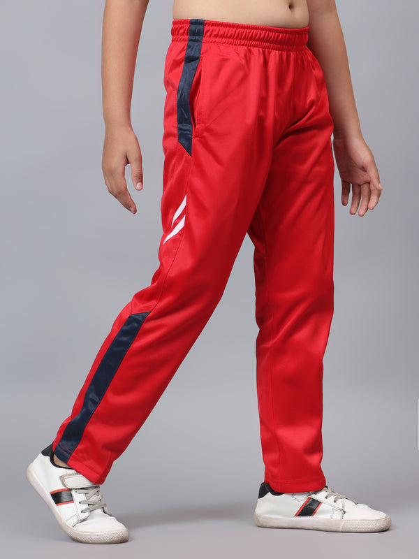 Hiflyers Kids Regular Fit |Cut And Sew Design |Sports Casual Wear| With 2 Side Pockets |Trackpant -Red