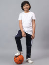 Hiflyers Kids Regular Fit |Polyster| Cut And Sew Design|Sports Casual Wear| With 2 Side Pockets|Trackpant -Navy