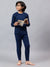 T.T. Boys & Girls |Slim Fit| Cotton Fleece |Skin Soft Fabric|Full Sleeves|Trendy Winter Wear|Dyed Top Payjama Thermal Set -Blue